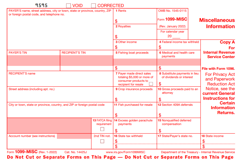 2022 Form 1099 for North Carolina